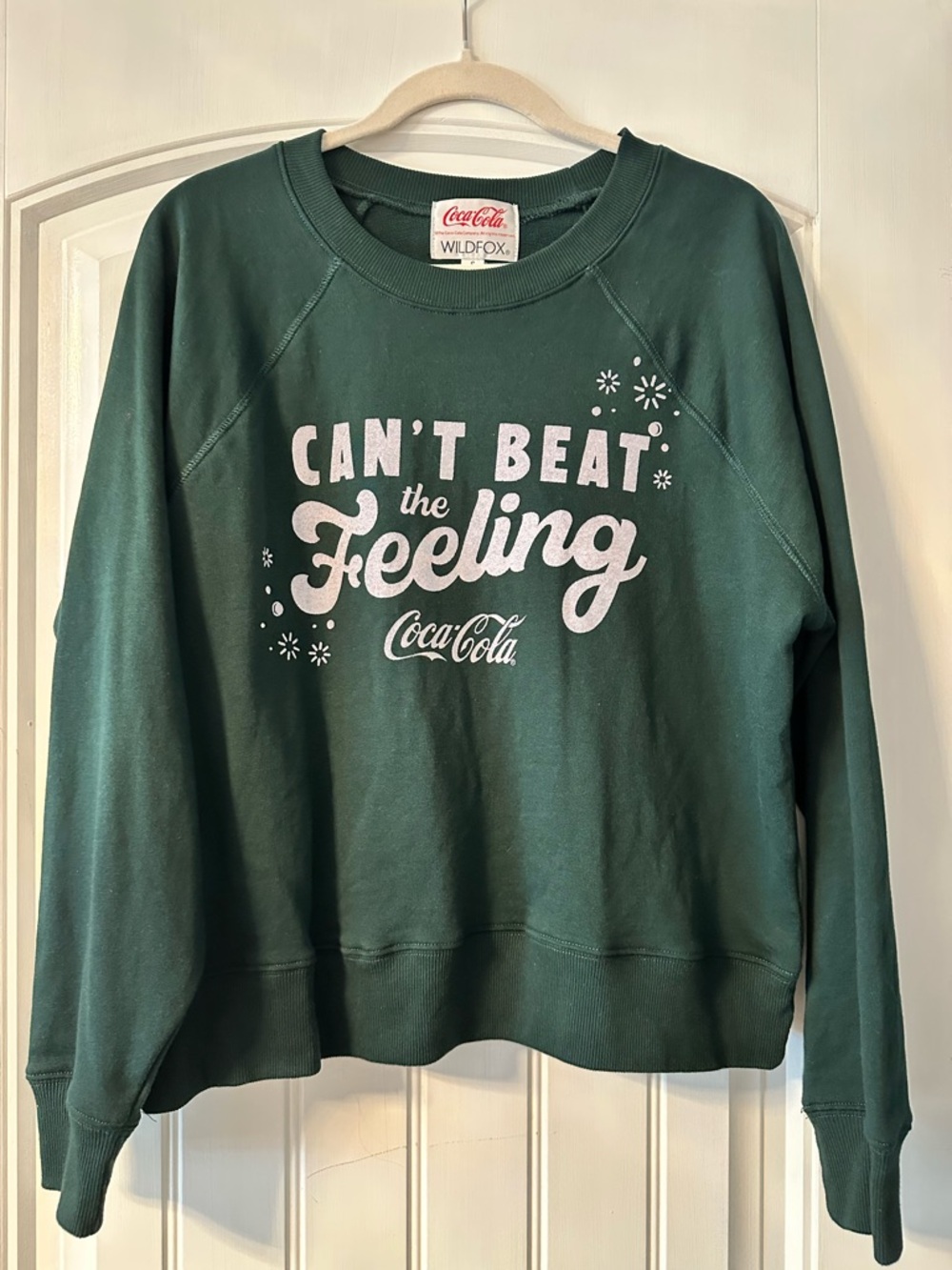 NWOT!!! Wildfox Coca-Cola Forest Green Crewneck Sweatshirt with White Script